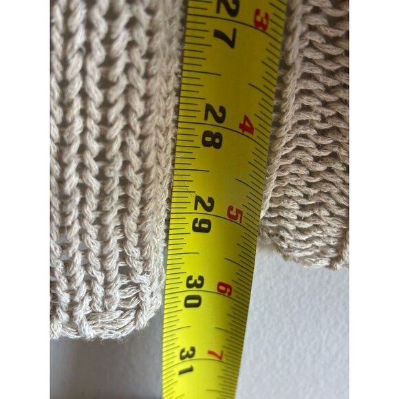 Lineamaglia Womens Long Sleeve Crochet Open Front Knit Cardigan Tan Size M - Picture 7 of 9